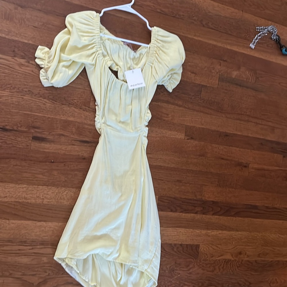 New yellow dress with cut out back